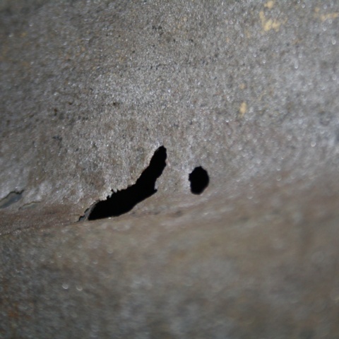 corroding steel water tank