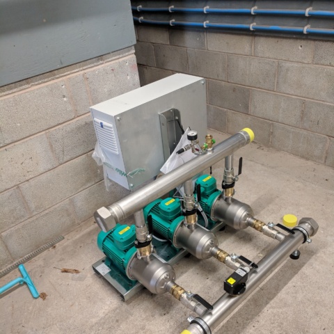 Cold Water Storage booster pump installation